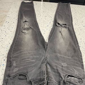 Treasure and bond grey wash high rise distressed raw hem skinny jeans 29